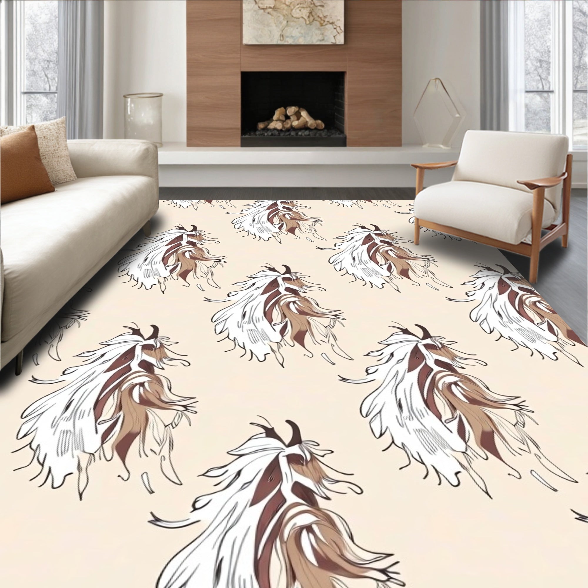 Abstract Mane Pattern Design Rug