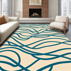 Teal Organic Flow Abstract Pattern Rug