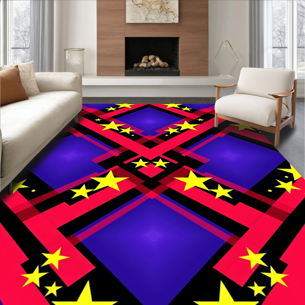 Bold Star Geometric Pattern Rug