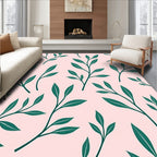 Green Leaf Botanical Pattern Rug