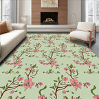 Pink Blossom Branches Pattern Rug