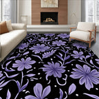 Bold Purple Floral Vines Rug
