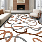 Intertwined Warm Neutrals Swirl Pattern Rug