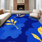 Royal Blue And Gold Floral Pattern Rug