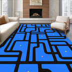 Blue Abstract Geometric Pattern Rug