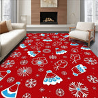 Festive Red White Blue Holiday Accents Rug