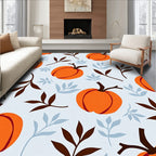 Autumn Pumpkin And Leaf Pattern Tile Rug