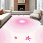 Pink Sunburst Star Pattern Rug