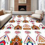 Whimsical Gingerbread House Candy Swirl Rug