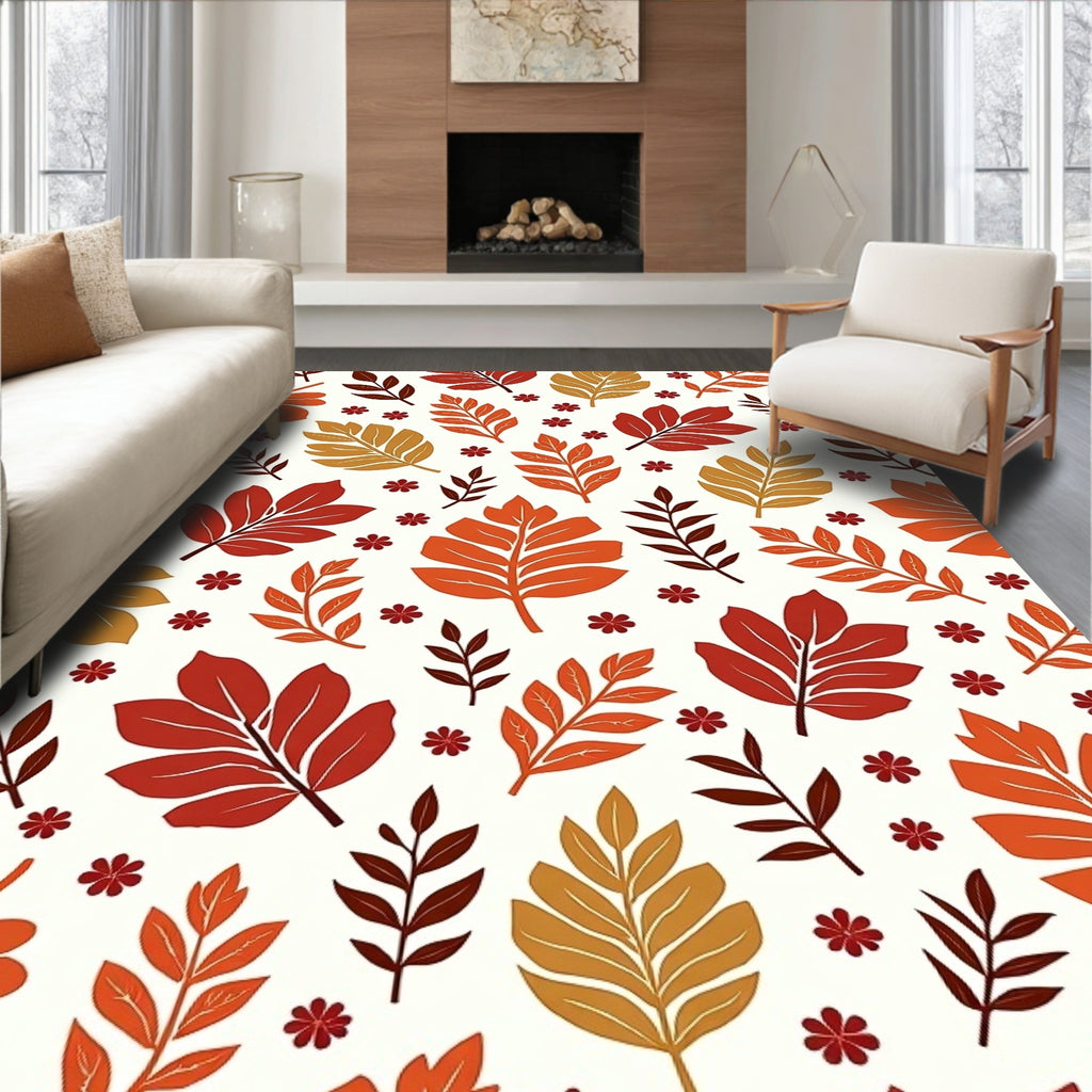Autumn Leaf Pattern Design Rug