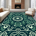 Art Nouveau Floral Swirl Pattern Rug
