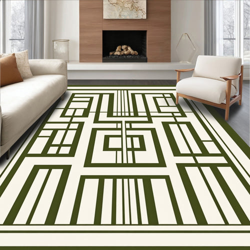 Abstract Geometric Square Pattern Rug