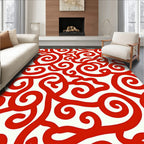Classic Red Swirl Pattern Rug