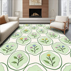 Pastel Floral Bloom Pattern Design Rug