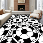 Classic Soccer Ball Pattern Print Rug