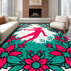 Crimson Figure Floral Garden Design Rug
