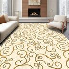 Golden Swirls Flourish Pattern Rug