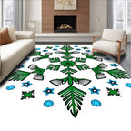 Emerald Green Starburst Snowflake Medallion Rug