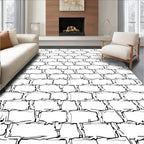 Hand Drawn Brick Texture Pattern Rug