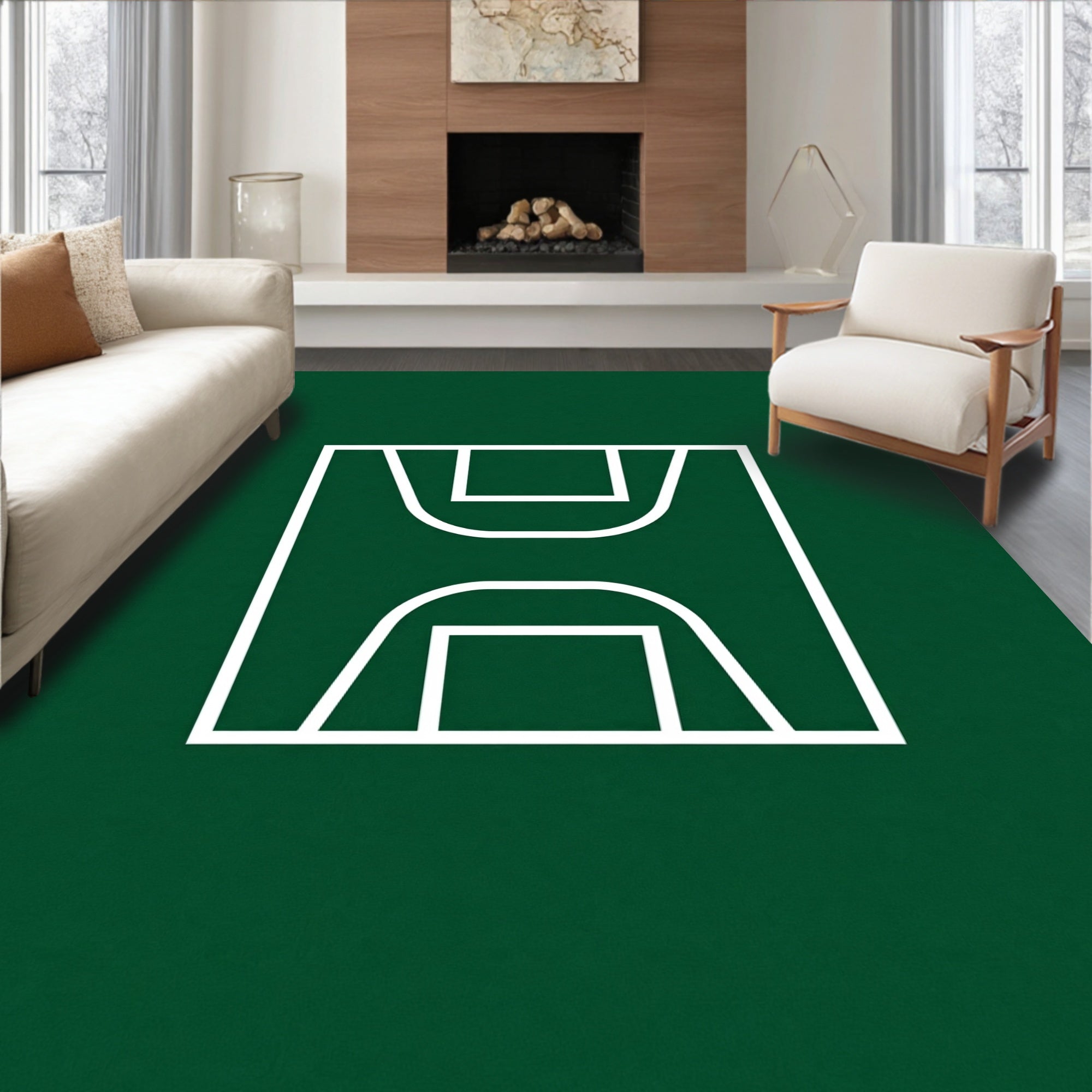 Modern Minimalist Court Rug