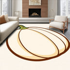 Creamy White Pumpkin Outline Rug