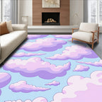 Lavender Sky Clouds Pattern Rug