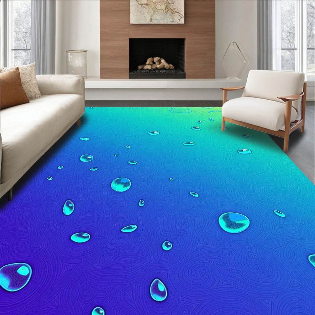 Water Droplet Swirl Pattern Rug