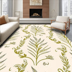 Olive Botanical Patterned Floral Rug