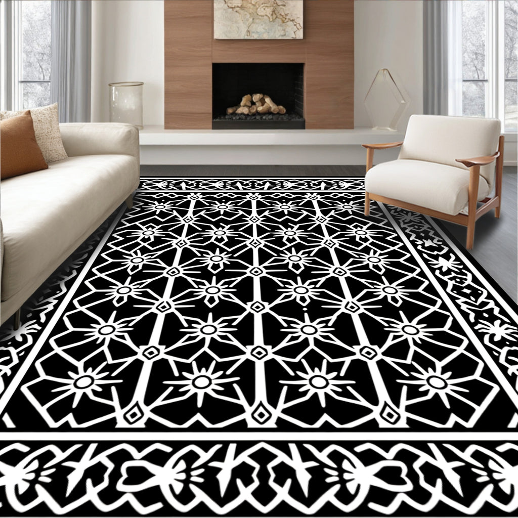 Abstract Geometric Starburst Pattern Rug