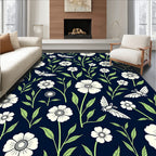 Nature Inspired Floral Butterfly Pattern Rug