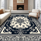 Ornate Floral Scrollwork Pattern Rug