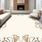 Elegant Floral Scroll Border Design Rug