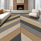 Herringbone Wood Grain Pattern Rug