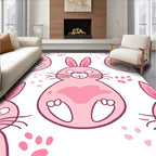 Sweet Pink Bunny Pattern Rug