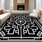 Abstract Geometric Square Art Deco Rug