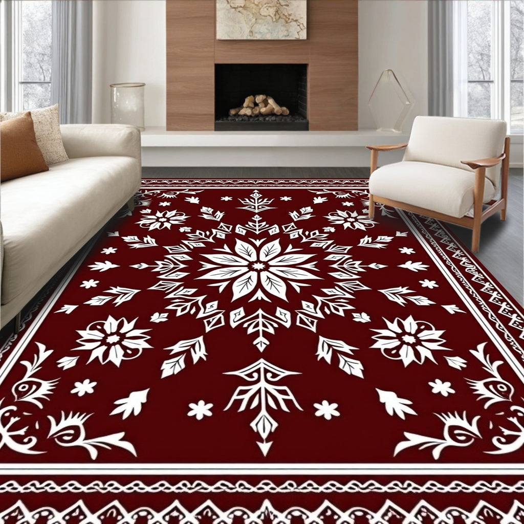 Ornate Floral Medallion Design Rug