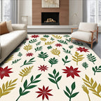 Foliage Blooms Patterned Comfort Rug