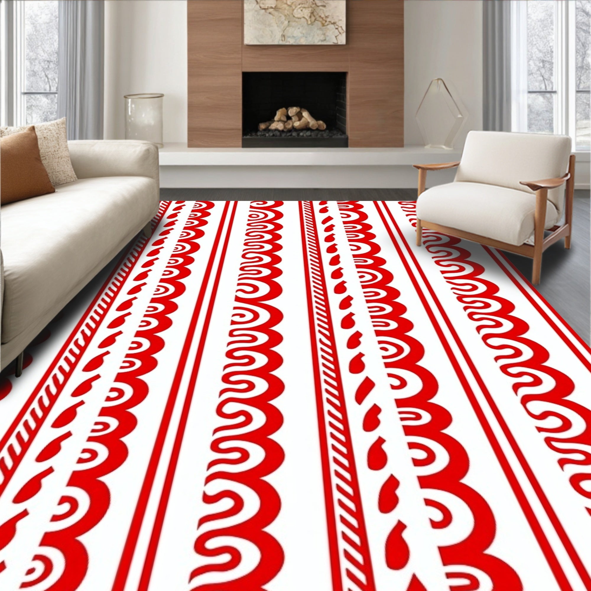 Bold Geometric Stripe Designs Rug