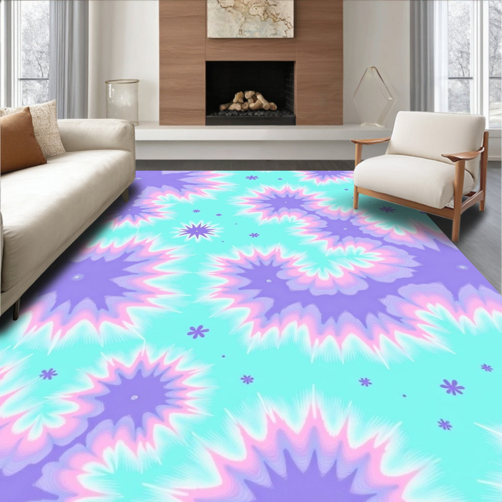 Radiant Psychedelic Starburst Pattern Rug