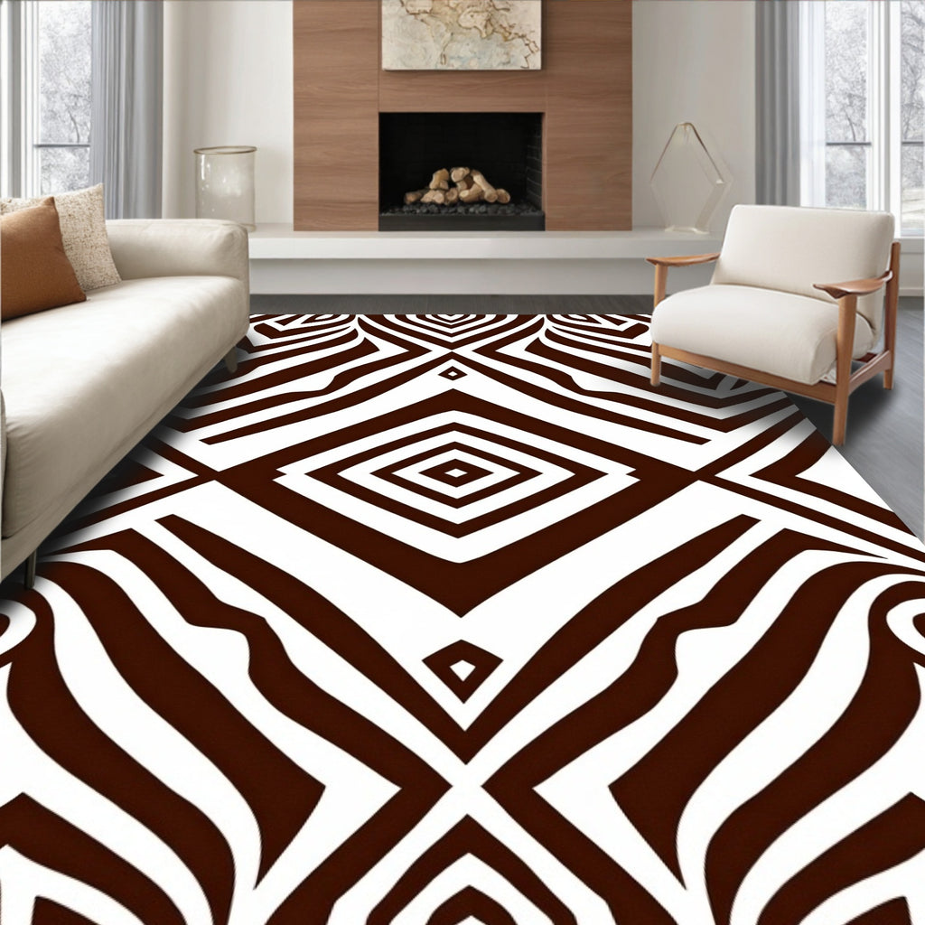 Bold Abstract Zebra Stripe Pattern Rug