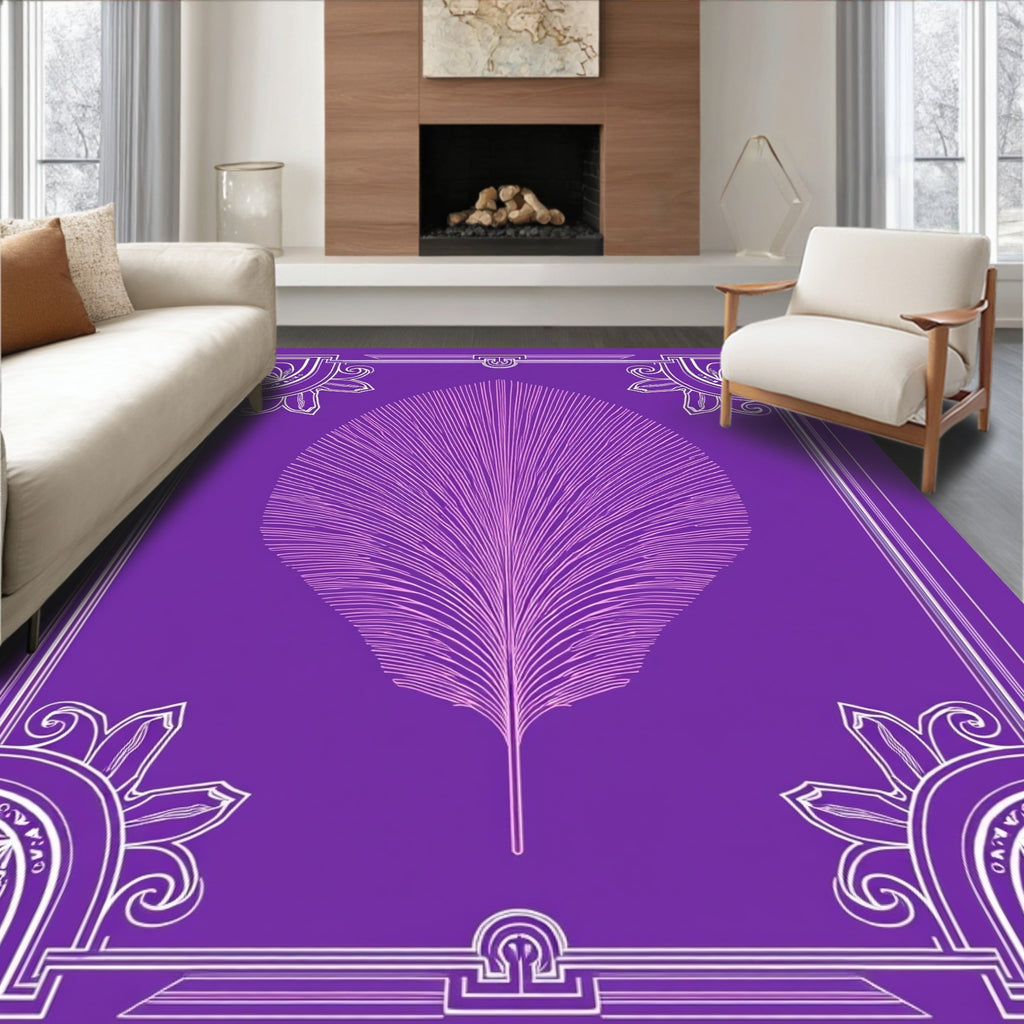 Bold Feather Geometric Pattern Rug