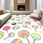Whimsical Candy Swirl Pattern Design Rug