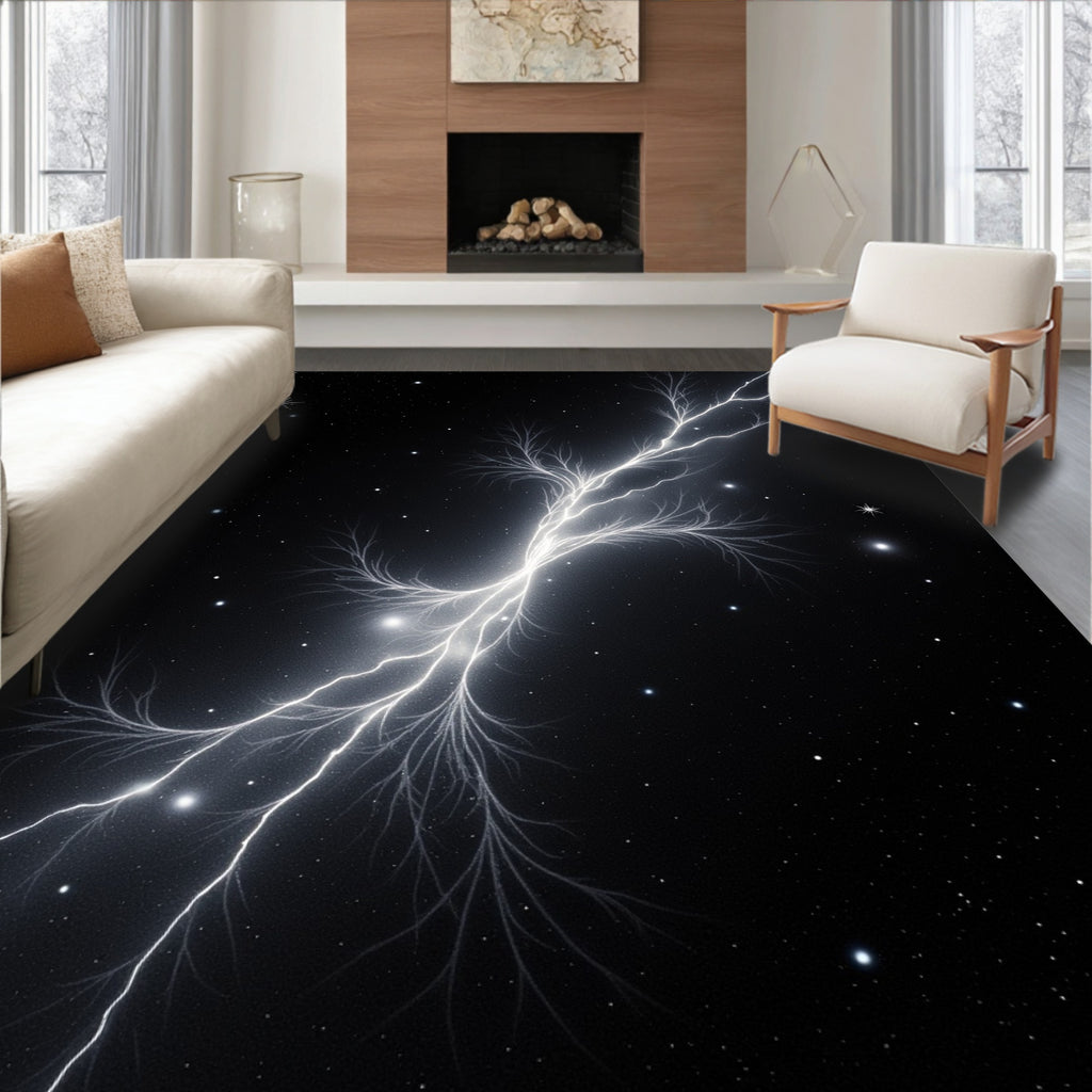 Cosmic Lightning Branch Pattern Rug
