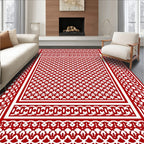 Intricate Red Geometric Pattern Rug