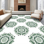 Green Geometric Star Pattern Rug