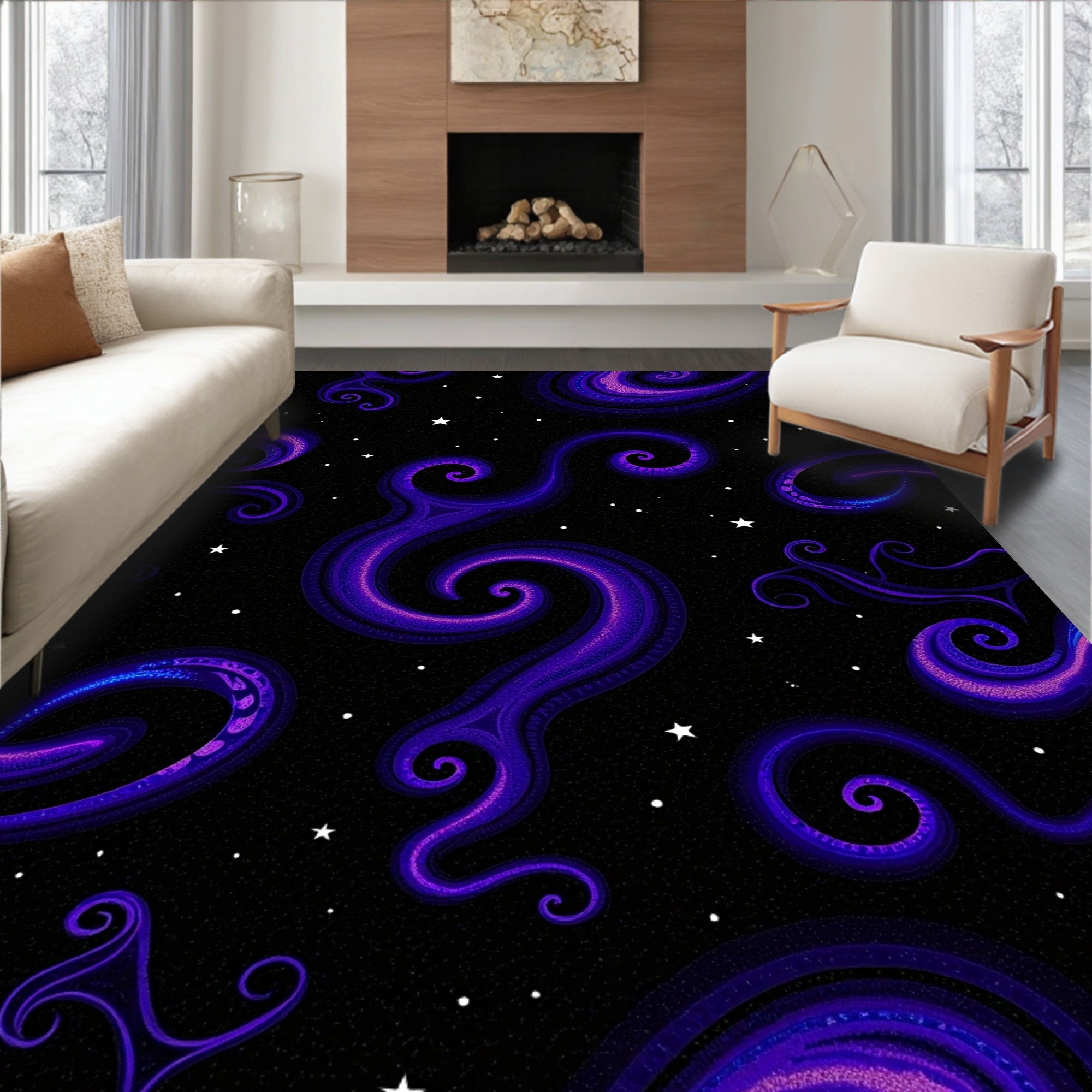 Swirling Galaxy Pattern Rug