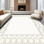 Cream Gray Abstract Geometric Pattern Rug