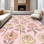 Rose Garden Pastel Floral Print Rug