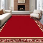 Ornate Red And Gold Frame Design Rug