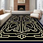 Detailed Line Art Geometric Ornament Design Rug